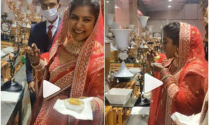 अपनी ही शादी में गोलगप्पे पर दुल्हन का फनी रिएक्शन, देखें वीडियो