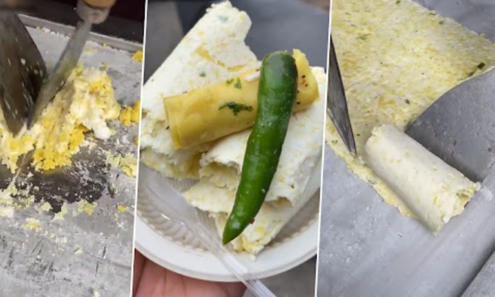 Dhokla Khandvi Ice Cream Roll