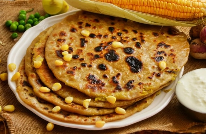 Sweet Corn Paratha Recipe